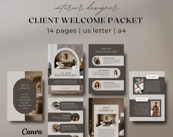 Designer Client Welcome Packet Template, Designer Onboarding Presentation (Canva, A4 & US Letter)