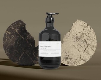 Liquid Hand Soap Bottle Label Template | Custom Canva Printable Sticker Design | 16oz, 8oz & 4oz