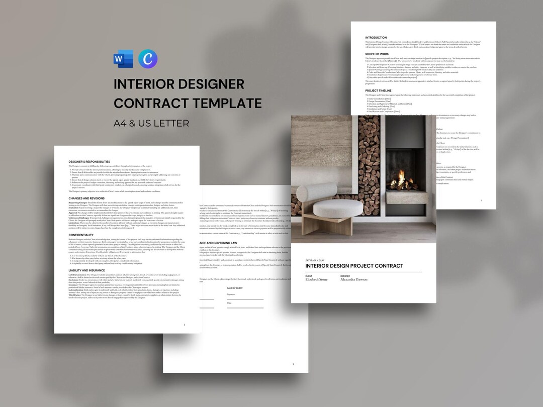 Interior Design Contract Template – Client Agreement for Designers ...