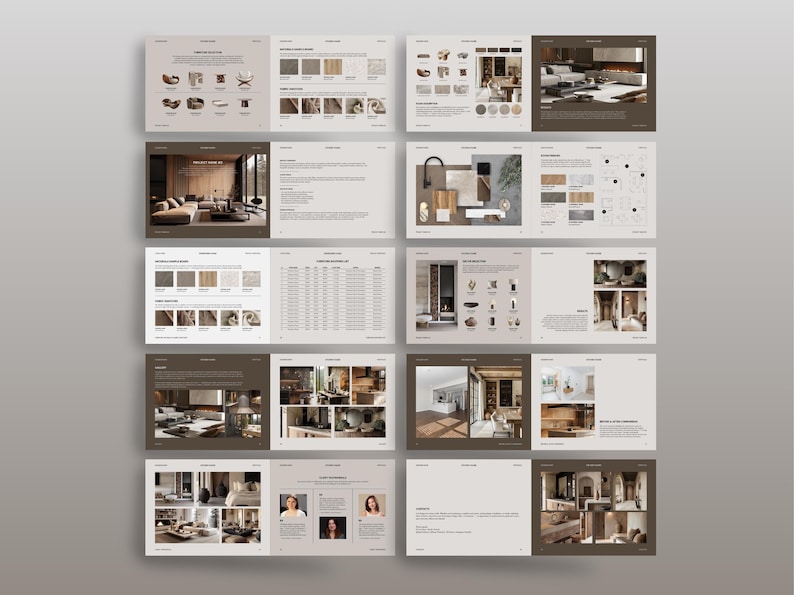 Architect & Interior Design Portfolio Template | Minimal Editable Canva ...