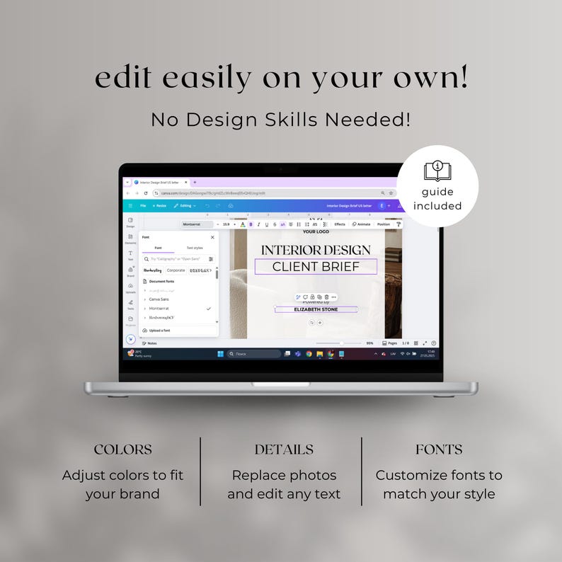Interior Design Client Brief & Questionnaire: Editable Canva Templates ...