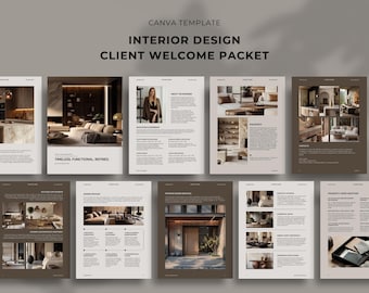 Onboarding New Client Welcome Packet | Architecture & Interior Design | Editable in Canva