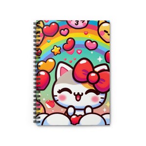 Lindo cuaderno espiral de gato: perfecto para niños y adolescentes, útiles escolares, diarios, regalos o álbumes de recortes.