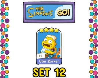 Uter Zorker Set 12 - Monopoly_Go Sticker 4 Stars - The Simpsons Album