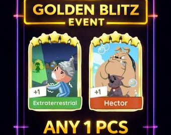 Monopoly Golden Blitz Sticker - Extraterrestrial / Hector - (1 Pcs per order) - Fast Delivery