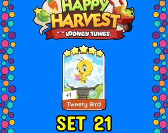 Tweety Bird - Set 21 - Monopoly_Go Sticker 5 Star - Happy Harvest Album