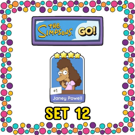 Janey Powell Set 12 - Monopoly_Go Sticker 4 Stars - The Simpsons Album