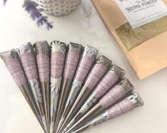 100% Natural Henna Cones 20g - With Rajasthani Powder and Lavender Essential Oil