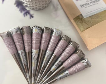 Conos de Henna 100% Natural 20gr - Con polvo de Rajastán y aceite esencial de lavanda