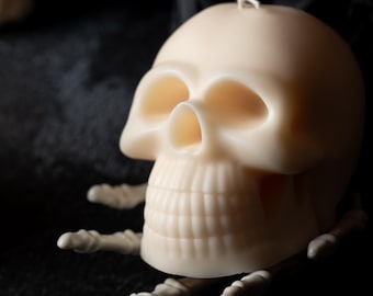 Skull Candle – Gothic Skeleton Head, Soy Wax Halloween Decor