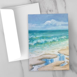 "Set 10 Klappkarten ""Reflections on Turquoise"" 13"x7" mit Umschlägen, leere Innenseite."
