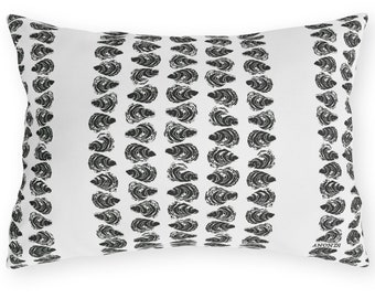 Outdoor Pillow, Sea Foam Collection,  Black Oyster Stripe Lumbar