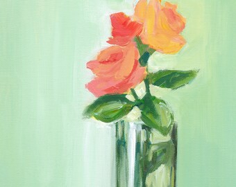 Original Painting, Simple Joy (Roses in a Vase)