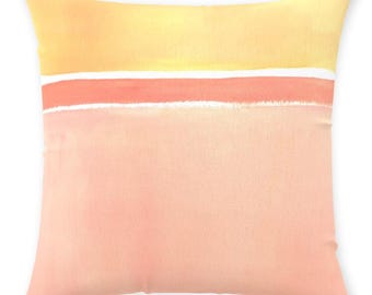 Coral Bliss Throw Pillow, 100% Cotton Twill 18"x18" Includes Insert and Zippered Cover