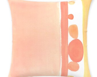 Coral Bliss Throw Pillow, 100% Cotton Twill 20"x20" Includes Insert and Zippered Cover