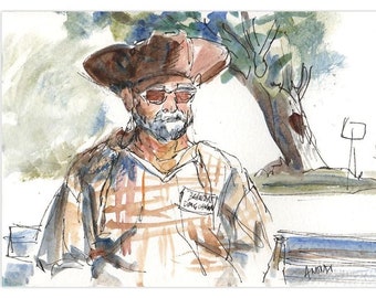 Beaufort, North Carolina Watercolor Sketch, Set of 10 Folded Cards with Envelopes