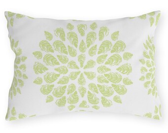 Outdoor Pillow, Sea Foam Collection, Pistachio Oyster Mandala Lumbar