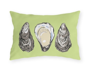 Outdoor Pillow Lumbar Oysters On Pistachio