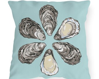 Outdoor Pillow Oysters On Aqua