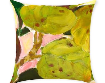 Sea Grapes Cotton Twill Throw Pillow, 16x16