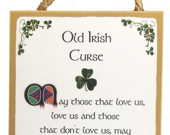 Alter irischer Fluch - Irisches Gedicht - 13x10 Zoll hängende Holztafel