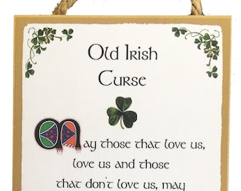 Old Irish Curse - Irish Poem - 5x10 Inch Hanging Wooden Plaque