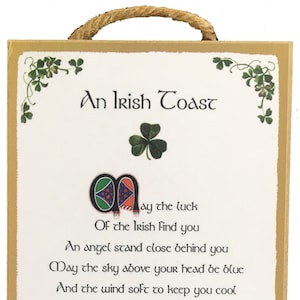 May The Luck Of Irish Find You - Wooden Hanging Plaque 5x10 Kitchen Wall Art St Patricks Day Gift