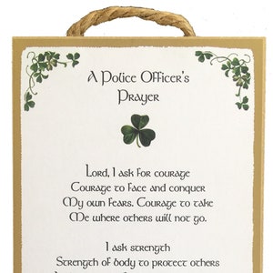 Police Officer&#39;s Prayer - 5x10 Inch Hanging Wooden Plaque