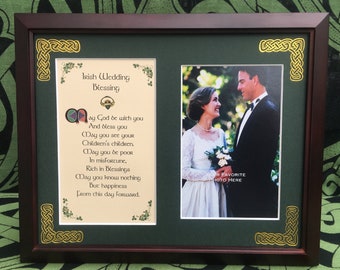 Irish Wedding Blessing - Personalized Framed Blessing - Name, Date, Message