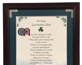 Irish Friendship Wish, Personalized Blessing Framed,