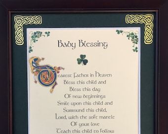 Baby Blessing - Framed Christening Gift - Personalize with Photo, Name, Date, or Custom Message