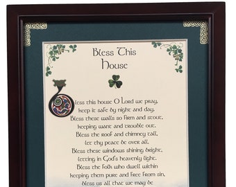 Bless This House O Lord we Pray Keep it safe by Night and Day. Personalized Blessing Framed.