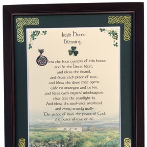 Bless the Four Corners of this House - Framed Home Blessing - Personalize with Name, Date, Custom Message