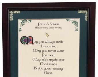 Baby Blessing, Welcome Little Darling, Personalized Framed Blessing, Irish Baby Gifts, Irish Blessing, Irish gifts