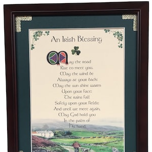 May The Road Rise Up To Meet You - Framed Irish Blessing - Personalize with Name, Date, Custom Message