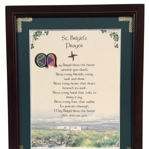 St. Brigid&#39;s Prayer - Framed Irish Blessing - Personalize with Name, Date, Custom Message