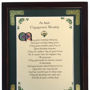 Irish Engagement Blessing - Framed Engagement Gift - Personalize with Names, Date, Custom Message