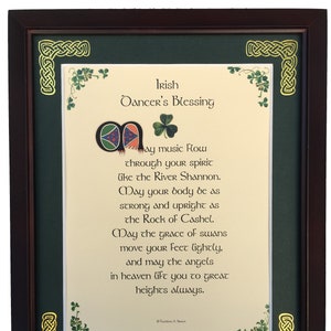 Irish Dancer's Blessing Personalized Blessing Framed and Matted