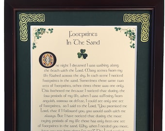 Footprints in the sand, Personalized Framed Blessing, Footprints in the Sand poem, Footprints in the Sand frame