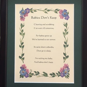 Babies Don&#39;t Keep - Newborn Baby Blessing - Personalize with Name, Date, Custom Message.