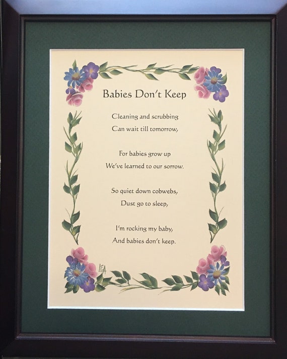 Babies Don't Keep - Newborn Baby Blessing - Personalize with Name, Date, Custom Message.