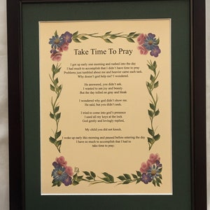 Take Time to Pray, Inspirational Poems, inspirational gifts, religious poems,