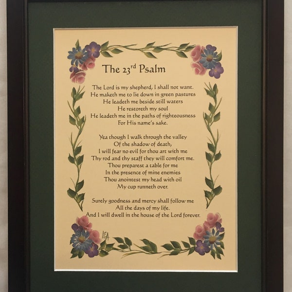 The 23rd Psalm - Framed Prayer - Personalize with Name, Date, Custom Message