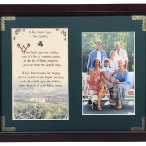 When Irish Eyes Are Smiling - Framed Irish Blessing - Personalize with Names, Date, Custom Message