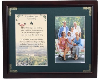 When Irish Eyes Are Smiling - Framed Irish Blessing - Personalize with Names, Date, Custom Message