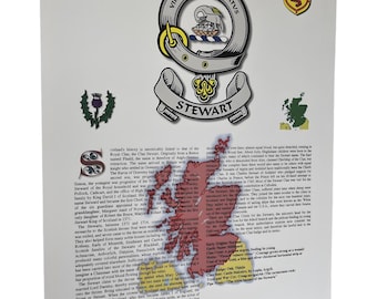 Scottish Surname History Print – Family Clan Crest, Coat of Arms (Digital Download)