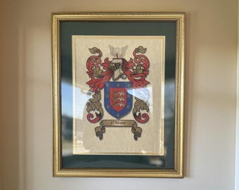 Coat of Arms Print With 8x10 or 11x14 Gold Frame and Matting All
