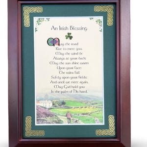 An Irish Blessing - May the Road Rise to Meet You - Framed Irish Blessing - Personalize with Name, Date, Custom Message