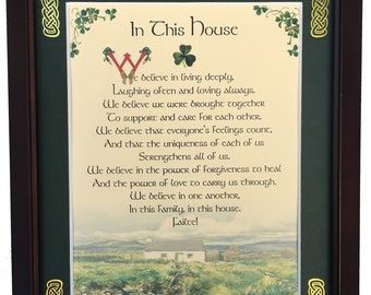 In This House, Personalized Blessing Framed, House warming gift, new home, family inspirational wall art, Irish Blessing, Irish gifts,