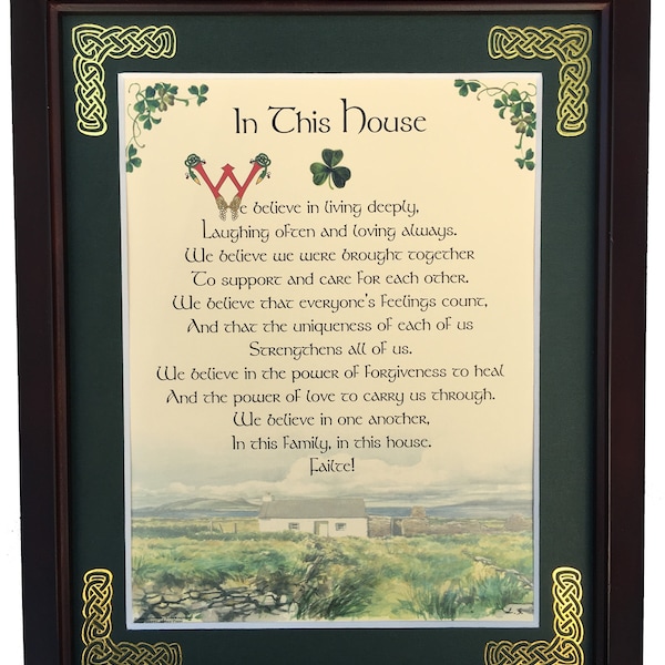 In This House, Personalized Blessing Framed, House warming gift, new home, family inspirational wall art, Irish Blessing, Irish gifts,